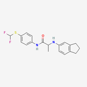 molecular formula C19H20F2N2OS B1649996 N-{4-[(difluoromethyl)sulfanyl]phenyl}-2-[(2,3-dihydro-1H-inden-5-yl)amino]propanamide CAS No. 1101181-61-6