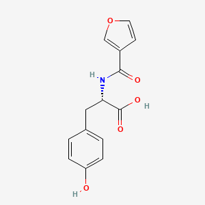 molecular formula C14H13NO5 B1650008 (2S)-2-(Furan-3-carbonylamino)-3-(4-hydroxyphenyl)propanoic acid CAS No. 1102895-84-0
