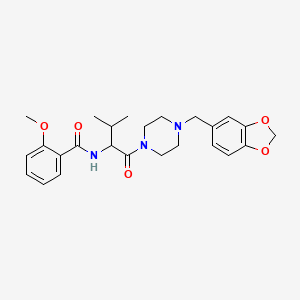molecular formula C25H31N3O5 B1650009 N-(1-{4-[(2H-1,3-benzodioxol-5-yl)methyl]piperazin-1-yl}-3-methyl-1-oxobutan-2-yl)-2-methoxybenzamide CAS No. 1103212-53-8