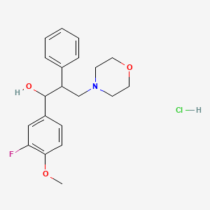 molecular formula C20H25ClFNO3 B1650012 alpha-(3-Fluoro-4-methoxyphenyl)-beta-phenyl-4-morpholinepropanol hydrochloride CAS No. 110345-37-4