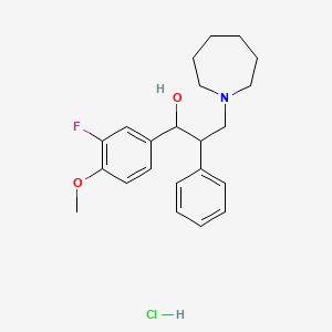 molecular formula C22H29ClFNO2 B1650014 alpha-(3-Fluoro-4-methoxyphenyl)-beta-phenylhexahydro-1H-azepine-1-propanol hydrochloride CAS No. 110345-39-6