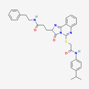 3-[5-({2-[(4-isopropylphenyl)amino]-2-oxoethyl}thio)-3-oxo-2,3-dihydroimidazo[1,2-c]quinazolin-2-yl]-N-(2-phenylethyl)propanamide