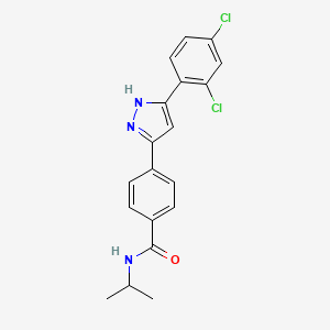 molecular formula C19H17Cl2N3O B1650019 4-[3-(2,4-dichlorophenyl)-1H-pyrazol-5-yl]-N~1~-isopropylbenzamide CAS No. 1104197-71-8