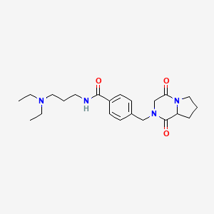molecular formula C22H32N4O3 B1650020 N-[3-(diethylamino)propyl]-4-[(1,4-dioxohexahydropyrrolo[1,2-a]pyrazin-2(1H)-yl)methyl]benzamide CAS No. 1104227-38-4