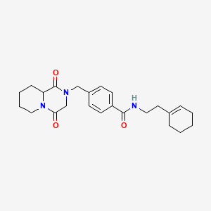 molecular formula C24H31N3O3 B1650022 N-(2-cyclohex-1-en-1-ylethyl)-4-[(1,4-dioxooctahydro-2H-pyrido[1,2-a]pyrazin-2-yl)methyl]benzamide CAS No. 1104637-54-8