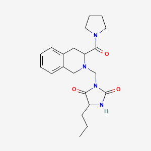 5-Propyl-3-{[3-(pyrrolidine-1-carbonyl)-1,2,3,4-tetrahydroisoquinolin-2-yl]methyl}imidazolidine-2,4-dione