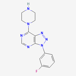 molecular formula C14H14FN7 B1650027 3-(3-Fluorophenyl)-7-piperazin-1-yltriazolo[4,5-d]pyrimidine CAS No. 1105188-64-4