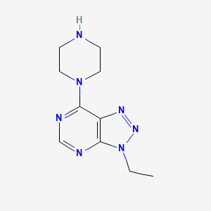 molecular formula C10H15N7 B1650031 3-Ethyl-7-(piperazin-1-yl)-3H-[1,2,3]triazolo[4,5-d]pyrimidine CAS No. 1105191-03-4