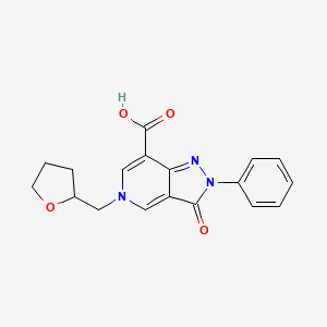 3-Oxo-5-(oxolan-2-ylmethyl)-2-phenylpyrazolo[4,3-c]pyridine-7-carboxylic acid