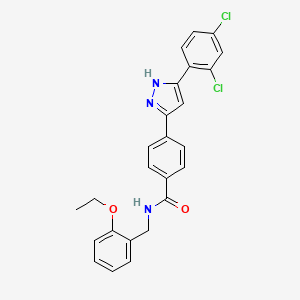 4-[3-(2,4-dichlorophenyl)-1H-pyrazol-5-yl]-N~1~-(2-ethoxybenzyl)benzamide