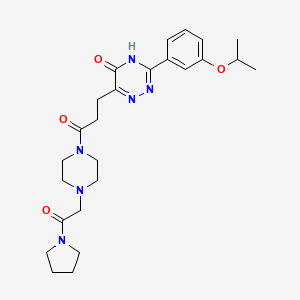 3-(3-isopropoxyphenyl)-6-(3-oxo-3-{4-[2-oxo-2-(1-pyrrolidinyl)ethyl]piperazino}propyl)-1,2,4-triazin-5(2H)-one