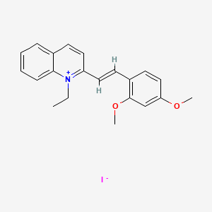 molecular formula C21H22INO2 B1650060 2-(2-(2,4-Dimethoxyphenyl)ethenyl)-1-ethylquinolinium iodide CAS No. 110816-53-0