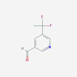 molecular formula C8H7F2NO B1650062 3-Pyridinecarboxaldehyde, 5-(1,1-difluoroethyl)- CAS No. 1108725-48-9
