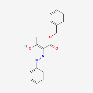 molecular formula C17H16N2O3 B1650067 Butanoic acid, 3-oxo-2-(phenylhydrazono)-, phenylmethyl ester CAS No. 111033-07-9