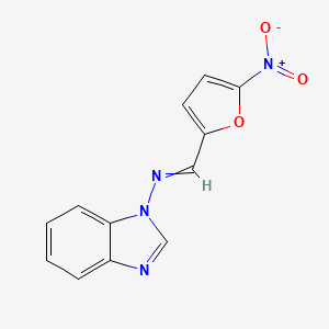 molecular formula C12H8N4O3 B1650069 N-(benzimidazol-1-yl)-1-(5-nitrofuran-2-yl)methanimine CAS No. 111041-98-6