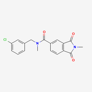 molecular formula C18H15ClN2O3 B1650072 N-[(3-chlorophenyl)methyl]-N,2-dimethyl-1,3-dioxo-2,3-dihydro-1H-isoindole-5-carboxamide CAS No. 1110909-15-3