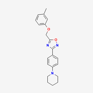 1-(4-{5-[(3-Methylphenoxy)methyl]-1,2,4-oxadiazol-3-yl}phenyl)piperidine