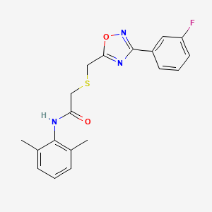 molecular formula C19H18FN3O2S B1650074 N-(2,6-dimethylphenyl)-2-({[3-(3-fluorophenyl)-1,2,4-oxadiazol-5-yl]methyl}thio)acetamide CAS No. 1111000-65-7