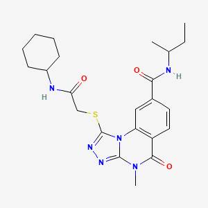 N-(sec-butyl)-1-{[2-(cyclohexylamino)-2-oxoethyl]thio}-4-methyl-5-oxo-4,5-dihydro[1,2,4]triazolo[4,3-a]quinazoline-8-carboxamide