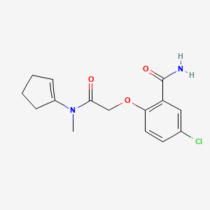 molecular formula C15H17ClN2O3 B1650083 5-Chloro-2-{[(cyclopent-1-en-1-yl)(methyl)carbamoyl]methoxy}benzamide CAS No. 1111598-20-9