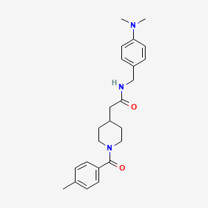 N-[4-(dimethylamino)benzyl]-2-[1-(4-methylbenzoyl)piperidin-4-yl]acetamide