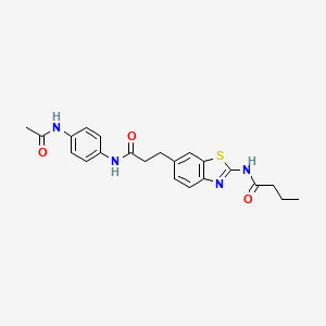 N-[6-(3-{[4-(acetylamino)phenyl]amino}-3-oxopropyl)-1,3-benzothiazol-2-yl]butanamide