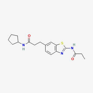 N-cyclopentyl-3-[2-(propionylamino)-1,3-benzothiazol-6-yl]propanamide