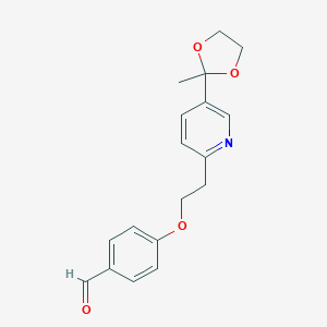 molecular formula C18H19NO4 B016501 4-[2-[5-(2-Methyl-1,3-dioxolan-2-yl)pyridin-2-yl]ethoxy]benzaldehyde CAS No. 184766-55-0