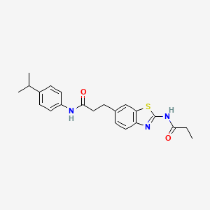molecular formula C22H25N3O2S B1650101 N-(4-isopropylphenyl)-3-[2-(propionylamino)-1,3-benzothiazol-6-yl]propanamide CAS No. 1114597-61-3