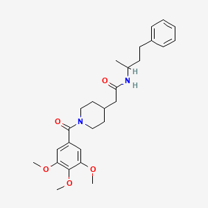 N-(1-methyl-3-phenylpropyl)-2-[1-(3,4,5-trimethoxybenzoyl)piperidin-4-yl]acetamide