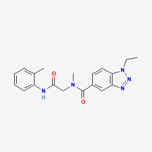 molecular formula C19H21N5O2 B1650107 1-ethyl-N-methyl-N-[2-(2-methylanilino)-2-oxoethyl]benzotriazole-5-carboxamide CAS No. 1114876-09-3