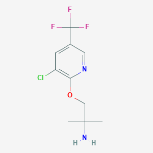 molecular formula C10H12ClF3N2O B1650108 1-[3-Chloro-5-(trifluoromethyl)pyridin-2-yl]oxy-2-methylpropan-2-amine CAS No. 1115029-80-5