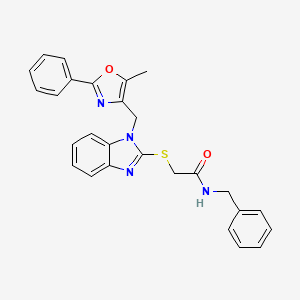 N-benzyl-2-({1-[(5-methyl-2-phenyl-1,3-oxazol-4-yl)methyl]-1H-benzimidazol-2-yl}thio)acetamide