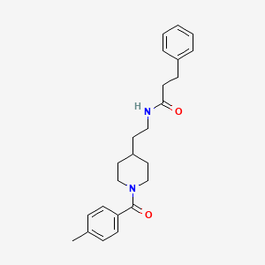 N-{2-[1-(4-methylbenzoyl)piperidin-4-yl]ethyl}-3-phenylpropanamide