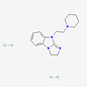 molecular formula C16H24Cl2N4 B1650115 3H-Imidazo(1,2-a)benzimidazole, 2,9-dihydro-9-(2-(1-piperidinyl)ethyl)-, dihydrochloride CAS No. 111679-14-2
