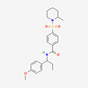 molecular formula C23H30N2O4S B1650119 N-[1-(4-methoxyphenyl)propyl]-4-[(2-methylpiperidin-1-yl)sulfonyl]benzamide CAS No. 1118787-32-8