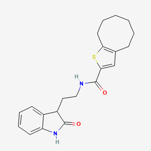 N-[2-(2-oxo-2,3-dihydro-1H-indol-3-yl)ethyl]-4H,5H,6H,7H,8H,9H-cycloocta[b]thiophene-2-carboxamide