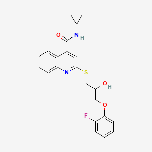 N-cyclopropyl-2-{[3-(2-fluorophenoxy)-2-hydroxypropyl]sulfanyl}quinoline-4-carboxamide
