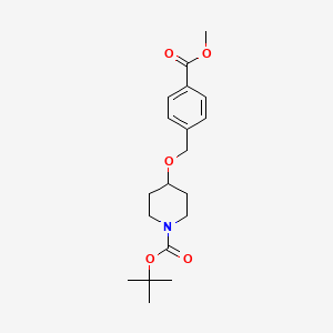 molecular formula C19H27NO5 B1650132 tert-Butyl 4-{[4-(methoxycarbonyl)phenyl]methoxy}piperidine-1-carboxylate CAS No. 1121587-34-5