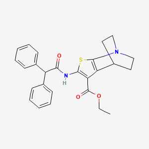 2-(Diphenylacetylamino)-3-ethoxycarbonylthieno(2,3-b)quinuclidine