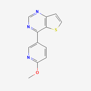 molecular formula C12H9N3OS B1650142 4-(6-Methoxypyridin-3-yl)thieno[3,2-d]pyrimidine CAS No. 1125445-56-8