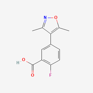 molecular formula C12H10FNO3 B1650143 5-(3,5-Dimethyl-1,2-oxazol-4-yl)-2-fluorobenzoic acid CAS No. 1125449-86-6