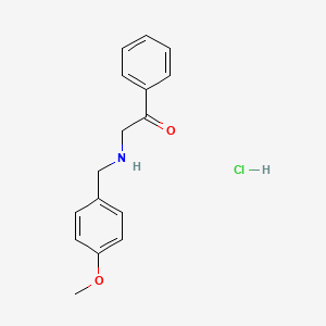 molecular formula C16H18ClNO2 B1650145 Ethanone, 2-[[(4-methoxyphenyl)methyl]amino]-1-phenyl-, hydrochloride CAS No. 112698-38-1