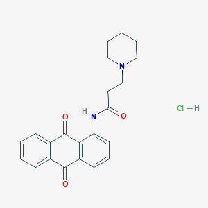 molecular formula C22H23ClN2O3 B1650149 1-Piperidinepropanamide, N-(9,10-dihydro-9,10-dioxo-1-anthracenyl)-, monohydrochloride CAS No. 112764-14-4