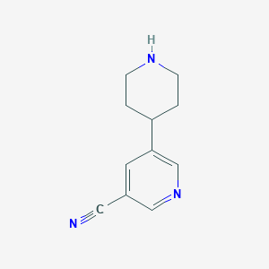 molecular formula C11H13N3 B1650168 5-(Piperidin-4-yl)nicotinonitrile CAS No. 1138217-85-2