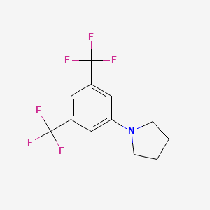 molecular formula C12H11F6N B1650169 Pyrrolidine, 1-[3,5-bis(trifluoromethyl)phenyl]- CAS No. 113845-71-9