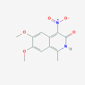 molecular formula C12H12N2O5 B1650172 6,7-Dimethoxy-1-methyl-4-nitroisoquinolin-3-ol CAS No. 113982-73-3