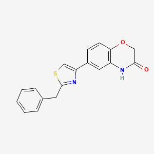 molecular formula C18H14N2O2S B1650183 2H-1,4-Benzoxazin-3(4H)-one, 6-(2-(phenylmethyl)-4-thiazolyl)- CAS No. 114566-46-0