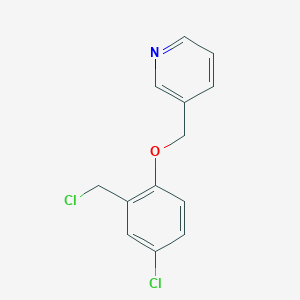 molecular formula C13H11Cl2NO B1650188 3-[4-Chloro-2-(chloromethyl)phenoxymethyl]pyridine CAS No. 1146290-41-6