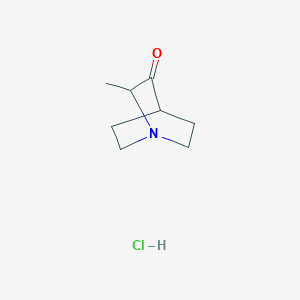 molecular formula C8H14ClNO B1650195 1-Azabicyclo[2.2.2]octan-3-one, 2-methyl-, hydrochloride CAS No. 114725-01-8